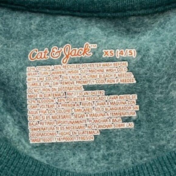 NEW Cat & Jack Forever Peace Sweatshirt Girls Size XSmall (4-5) NWT - Picture 6 of 7